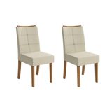 Cadeira Sala De Jantar Elva 2cad162 Madeirado Kit 2 Un Canela/linho Bege Argila - Kappesberg