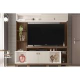 Home P/ Tv Até 65 Pol Sinfonia C/ 3 Portas E 7 Nichos 200x203cm Nogueira/off White Mr - Caemmun