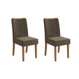 Cadeira Sala De Jantar Elva 2cad162 Madeirado Kit 2 Un Canela/suede Capuccino - Kappesberg