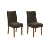 Cadeira Sala De Jantar Elva 2cad162 Madeirado Kit 2 Un Canela/suede Grafite - Kappesberg