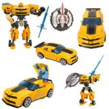 Boneco Super Change Camaro Que Vira Robô Com Espada E Escudo