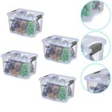 Kit 4 Caixa Organizadora Multiuso Alto 20 Lts Transparente