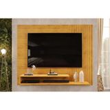 Painel Quarto P/ Tv Até 50 Polegadas Nando Ripado C/ Prateleira 136x107cm Cedro - Dj Móveis