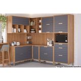 Cozinha Modulada Mgm Eloise 11 Peças (3aéros+3balcões+1paneleiro+4complemento) Cz030 Freijo/titanium-mgm