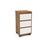Mesa Cabeceira Casal Coimbra C/ 3 Gavetas Freijo/off White - Politorno