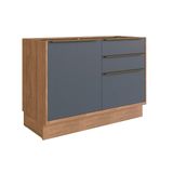 Gabinete P/ Pia Cozinha Balcão Versalis Ph 3038 C/ 1 Porta E 3 Gavetas S/ Tampo 120cm Freijo/grafite - Herval