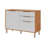 Gabinete P/ Pia Cozinha Balcão C/ Tampo Divina C/ 2 Portas E 2 Gavetas 120 Cm Cinamomo/branco - Mgm
