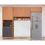 Cozinha Modulada Mgm Divina 3 Peças (2aéreos+1paneleiro) Cz045 Freijo/titanium-mgm