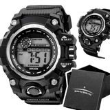 Relogio Digital Masculino Prova Dagua Silicone Preto Alarme