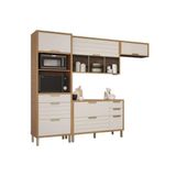Cozinha Modulada Mgm Eloise 4 Peças (2aéreos+1balcão+1paneleiro) Cz028 Freijo/off White-mgm