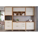 Cozinha Modulada Mgm Eloise 5 Peças (2aéreos+2balcões+1paneleiro) Cz024 Freijo/off White-mgm