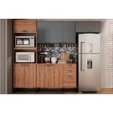 Cozinha Modulada Carraro Alpha Alpha 4 Peças (2aéreos+1balcão+1torrequente) C4p73 Freijo/cinza-carraro