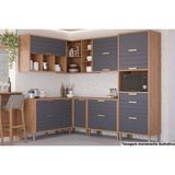 Cozinha Modulada Mgm Eloise 7 Peças (3aéreos+3balcões+1paneleiro) Cz029 Freijo/titanium-mgm