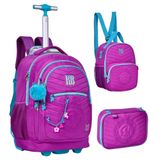 Kit Mochila De Rodinhas Oficial Rebecca Bonbon Rb24023 Roxo
