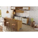 Cozinha Modulada Nesher Imperatriz 8 Peças (3aéreos+4balcões+1ilha) C8p53 Freijo/off White-nesher