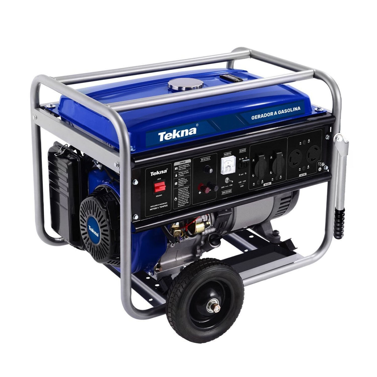 Gerador A Gasolina 6 Kva 6000w 115/230v 60hz Mono 4 Tempos Partida Manual Multiuso 389cc Com Rodas R