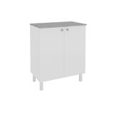 Bancada Multiuso P/ Área Serviço Duo Duplo Médio C/ 2 Portas Branco - Telasul