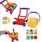 Carrinho De Supermercado De Brinquedo Com Cesta Mercadinho