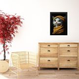 Quadro Decorativo Gatinha Com Brinco De Pérola 24x18cm