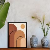 Quadro Decorativo Arcos Boho Terracota 45x34cm - Com Vidro