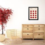 Quadro Abstrato Bauhaus Vermelho Circles Drops 45x34cm Vidro