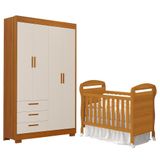 Jogo De Quarto Infantil Guarda Roupa Zaki E Berço Mini Cama Danny Areia Fosco-savana - Reller Móveis Areia Fosco-savana