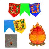Kit Com 30m Bandeirinha Mais Fogueira Festa Junina São João