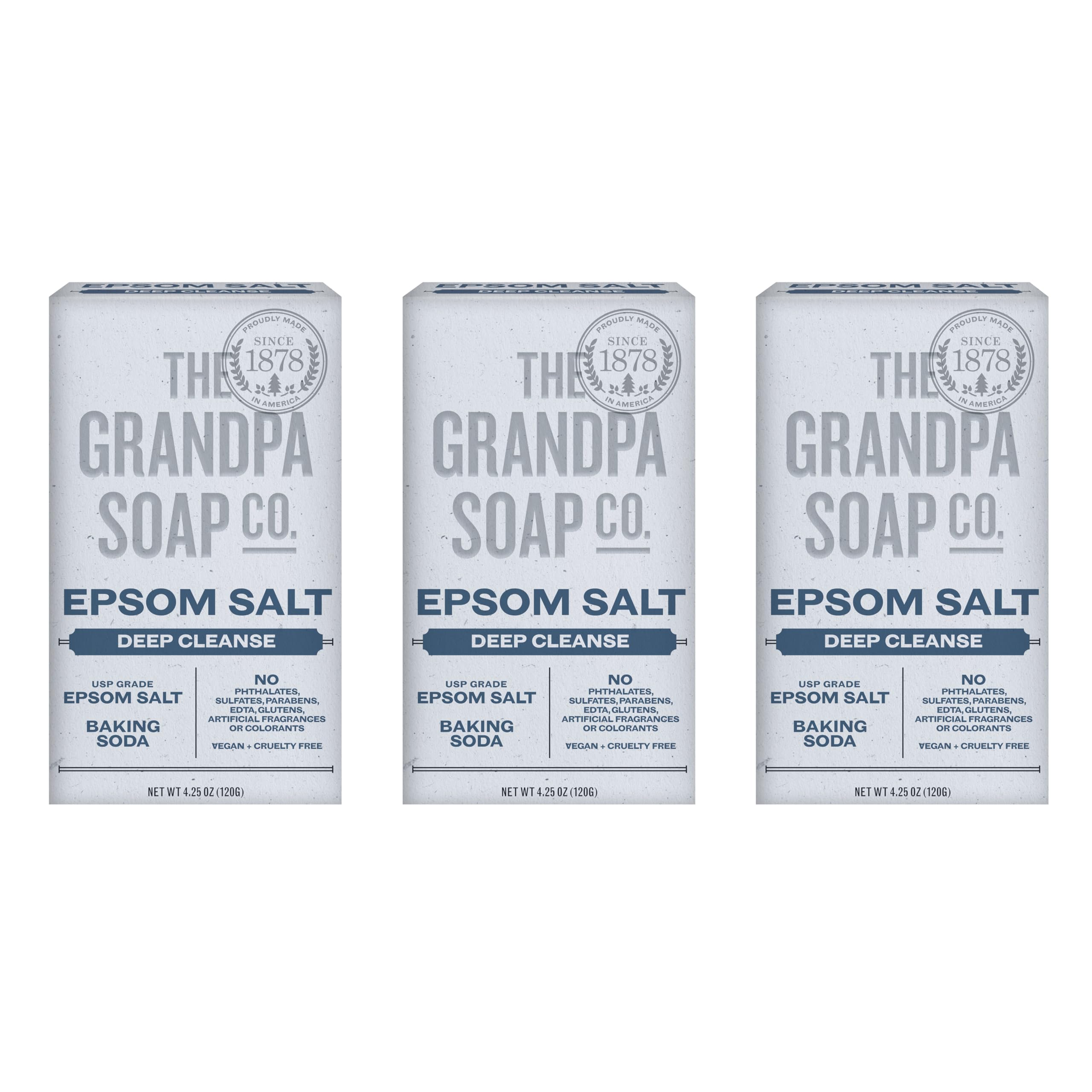 Sabonete Em Barra The Grandpa Soap Company Epsom Salt 120 Ml, Pacote Com 3