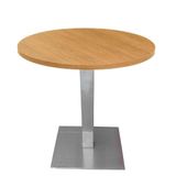 Mesa Alpha Inox 73,50 Cm (alt) Base Quadrada Tampo Mdp Redondo 80 Cm (larg) X 2,50 Cm (alt) Samba