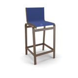 Banqueta Alta Cozinha Balcão Bancada Alumínio Marrom - Azul
