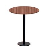 Mesa Pisa Beta Bistrô Fratini 107,50cm (a) Disco Redondo Preto Tampo Mdp Redondo Walnut 80cm (l)