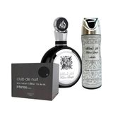 Kit 3 Em 1: Desodorante Com Perfume Fakhar Black - Club De Nuit Intense: Luxo Árabe Completo