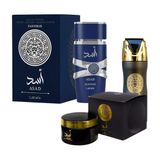 Kit 3 Em 1 Asad Lattafa - Creme Asad - Desodorante Asad - Perfume Zanzibar: Desperte Seu Lado Mais Cativante