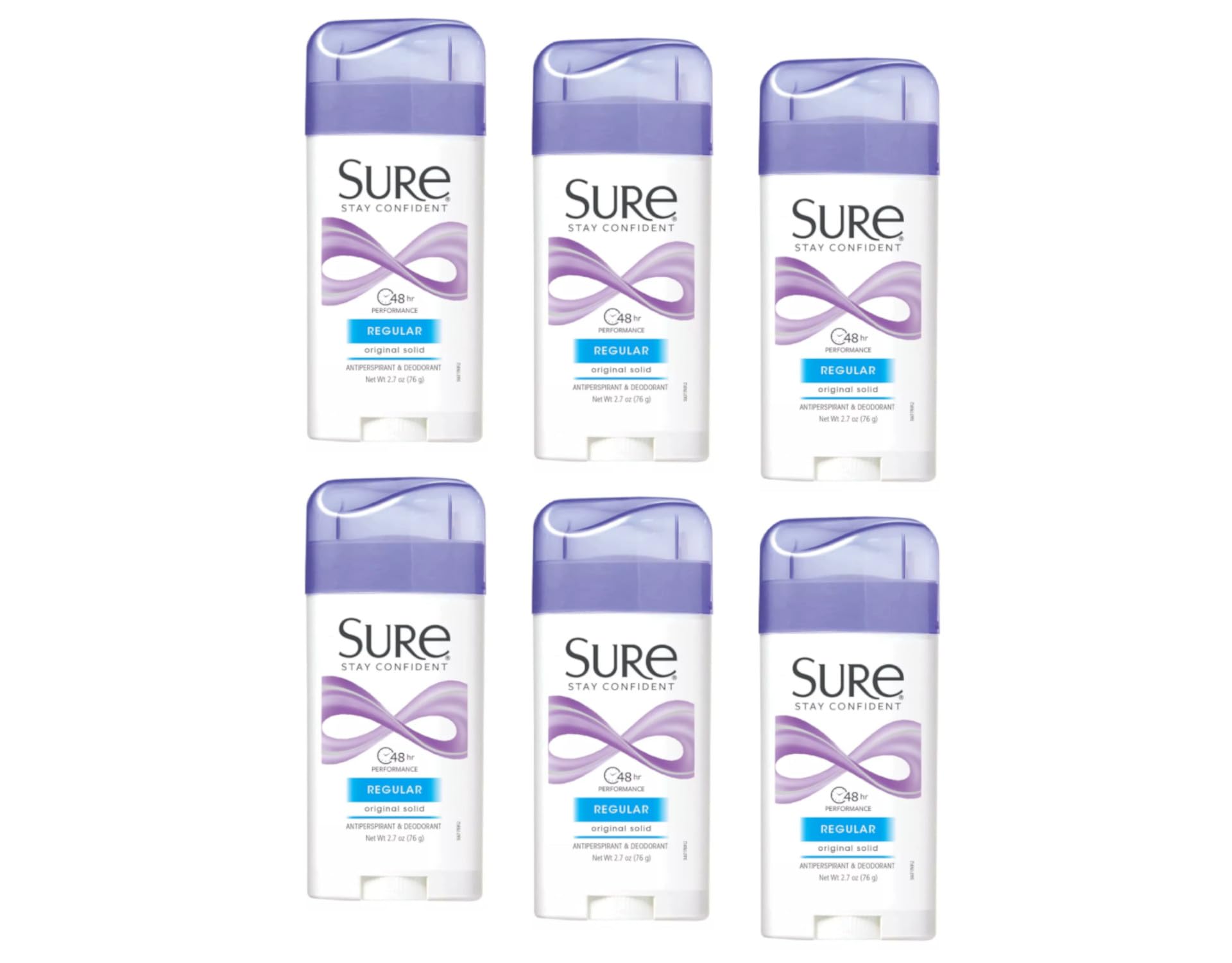 Desodorante Antitranspirante Sure Solid Regular 76 Ml (pacote Com 6)