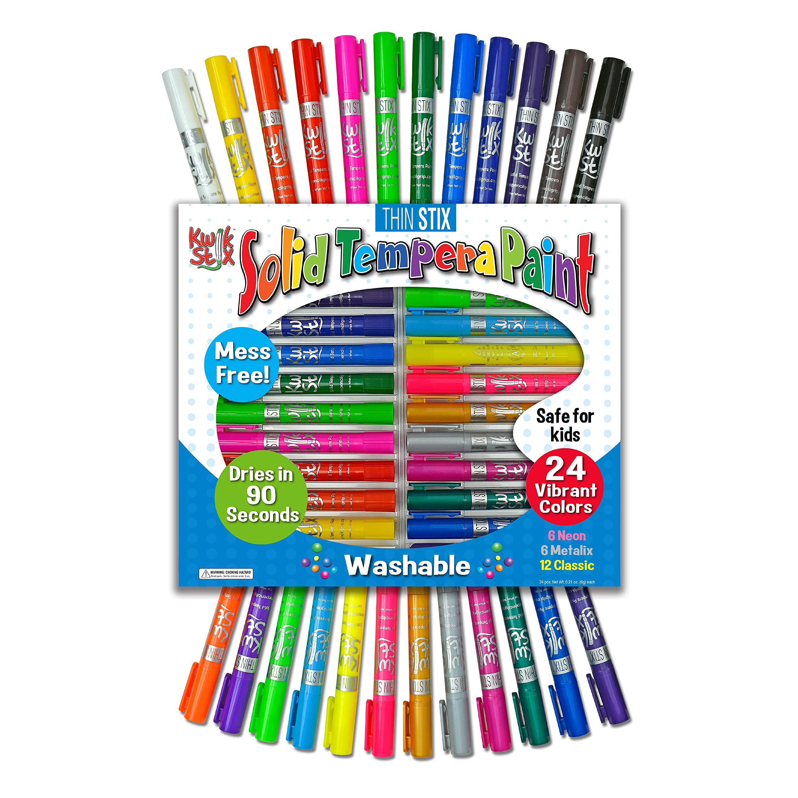 Conjunto De Pintura The Pencil Grip Kwik Stix Solid Tempera, Pacote Com 24