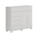 Cômoda Para Quarto Com Sapateira 6 Gavetas - São Paulo-branco - Móveis Leifer