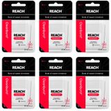 Pacote Com 6 Pacotes De Fio Dental Dental Floss Reach Waxed, Canela, 50 Ml, Adultos E Crianças