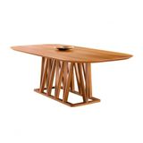 Mesa De Jantar Moderna Madeira Maciça 2,20x1,0m - Granada - Harmonia Salas