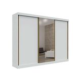 Guarda Roupa Casal Com Espelho 3 Portas 6 Gavetas - San Marino-branco - Leifer Móveis