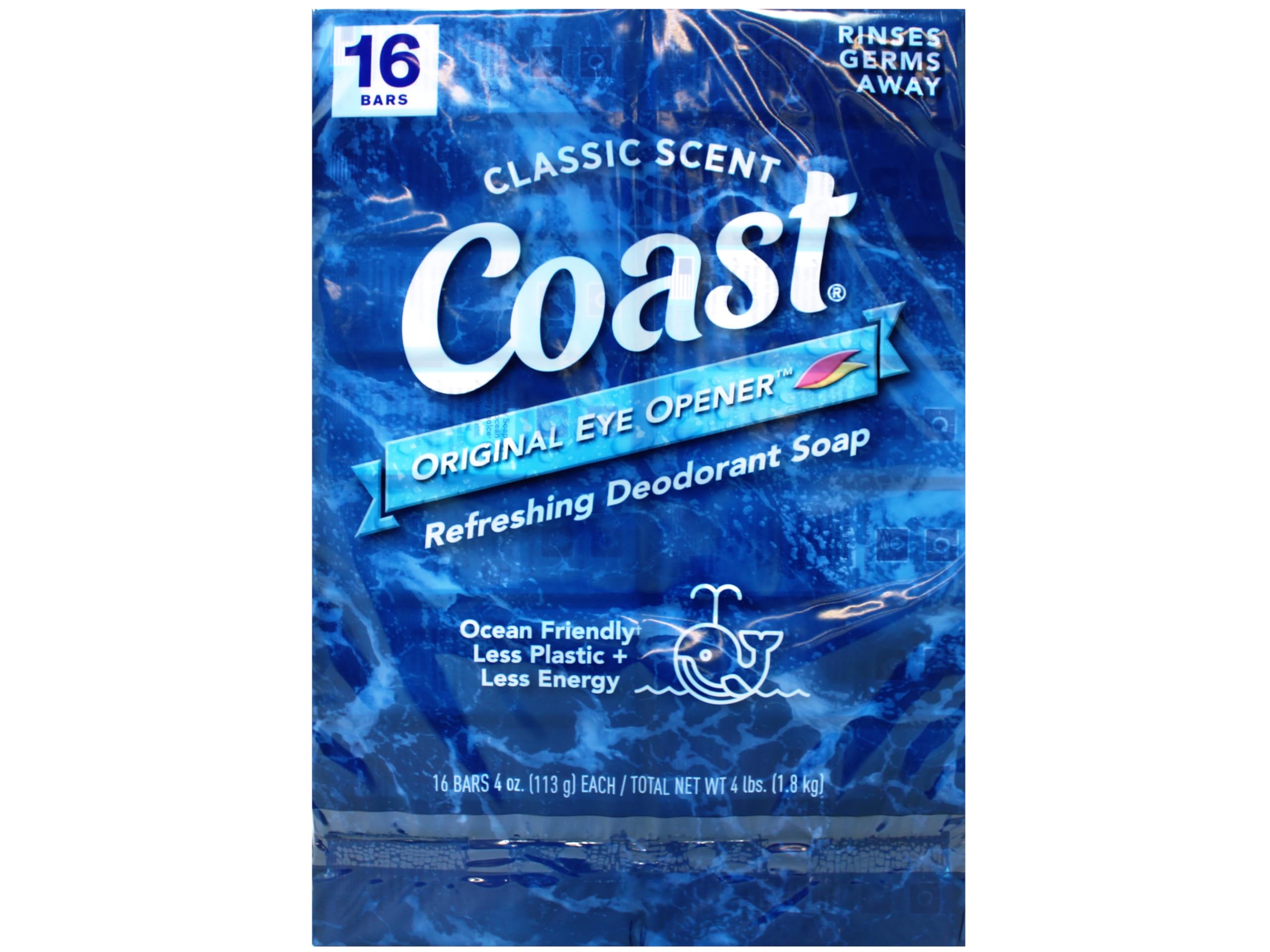 Soap Bars Coast Deodorant 118 Ml, 16 Barras, Pacote Com 1