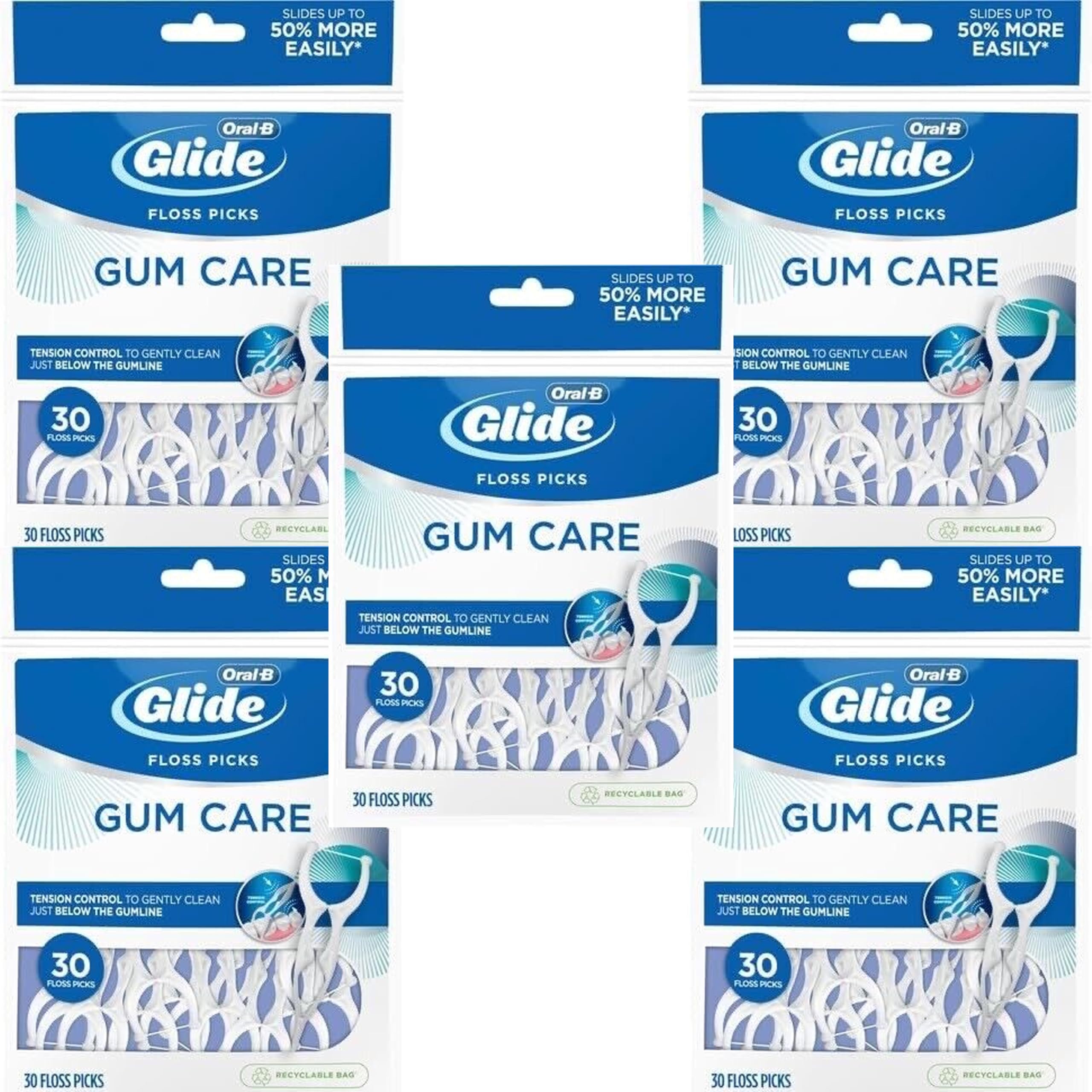 Floss Picks Glide Pro-health Advanced 30 Unidades (pacote Com 5)