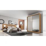 Guarda Roupa Solteiro Com Espelho Mdf 3 Gavetas - Toledo-cumaru-fendi - Móveis Novo Horizonte