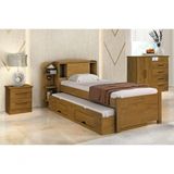 Cama Solteiro Com Cama Auxiliar - Milênio Plus-cinamomo - Móveis D&#39;doro