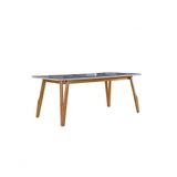Mesa De Jantar Com Vidro Madeira Maciça Siena 2x1 Art Salas