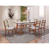 Sala De Jantar Madeira Maciça Com 6 Cadeiras 1,80x0,90 Metros - Luna - Art Salas