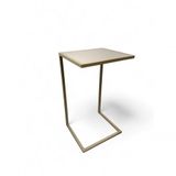 Mesa Lateral Sofá Industrial - Metalon Champagne Cacao - 70cm