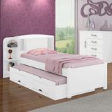 Cama Solteiro Com Cama Auxiliar - Milênio Plus-branco - Móveis D&#39;doro