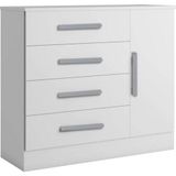 Cômoda Para Quarto 4 Gavetas Com Sapateira - Zeus-branco - Bianchi Móveis