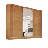 Guarda-roupa 1 Portas Espelhada Mdf 6 Gavetas - Bergamo-nature - Bianchi Móveis