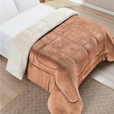 Edredom Queen Coberdrom Sherpa/mantinha Everest 1 Peça - Apricot